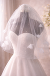 Eternabloom™ Pearl Petal Short Bridal Veil | Lightweight Wedding Veil