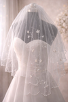 Eternabloom™ – Pearl Vine Two-Layer Bridal Veil (Short Length)