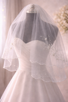 Celestia™ – Hand-Embellished Two-Tier Bridal Veil