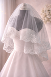 Eternabloom™ – Two-Tier Lace Trim Bridal Veil