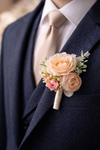EternaBloom™ Blush Rose Groom Boutonniere