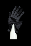 Black Satin Bridal / Party Hand Glove With Big Bow - FB-HG07