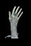 Pearl-Embellished Floral Wedding Hand Glove - FB-HG01