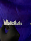 Frost Marquise Snowflake Bridal Tiara – Silver All-CZ Crown with Repeating Star Cluster Pattern & Graduated Silhouette