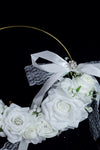 EternaBloom™ White Rose Bridal Hoop Bouquet