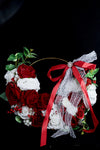 Eternabloom™ Crimson Ivory Bridal Hoop Bouquet