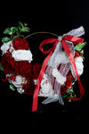 Eternabloom™ Crimson Ivory Bridal Hoop Bouquet