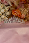 Arabella Scroll Crystal Bridal Tiara – Silver Open Filigree Crown with Round & Oval Rhinestones