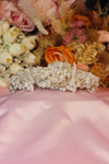 Briar Pearl Cluster Bridal Crown – Handcrafted Ivory Beaded Tiara with Sugar Flower Blooms & AB Crystal Accents