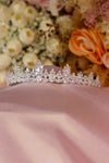Frost Marquise Snowflake Bridal Tiara – Silver All-CZ Crown with Repeating Star Cluster Pattern & Graduated Silhouette