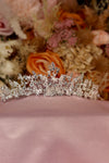 Butterfly Pixie Wire Bridal Tiara – Silver Wide Crystal Bead Crown with Butterfly Motifs, Rhinestone Flowers & Organic Sprig Band