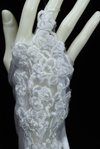 3D Floral Pearl Lace Bridal Hand Glove (Satin Finish) - FB-HG18