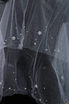 Pearl Blossom Scatter Short Bridal Veil - FB-V08